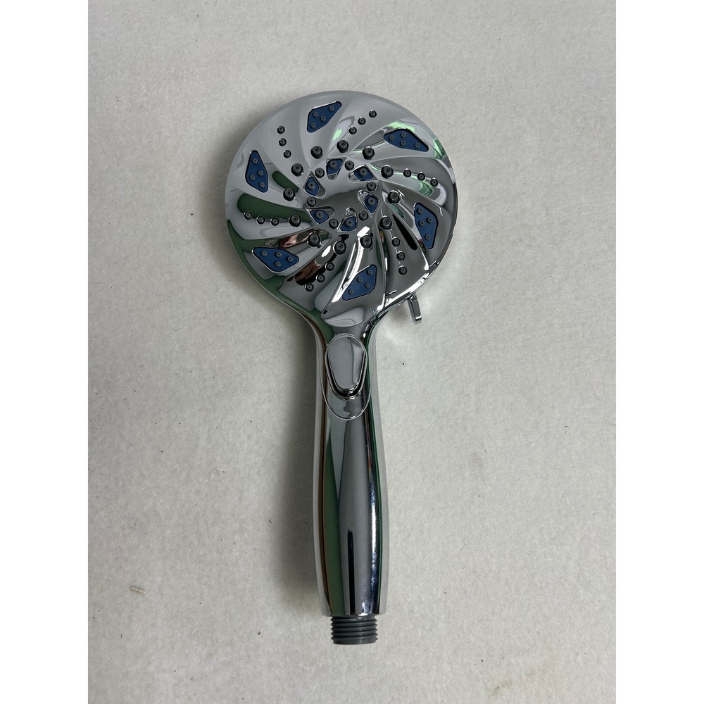 Modern Chrome Handheld Shower Head Multi-Setting Spray 5 Inch Round Face Silver